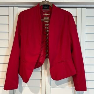 Love Tree Red Blazer with Lattice Back